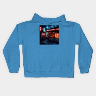 Cyberpunk Tokyo Ramen Shop Kids Hoodie